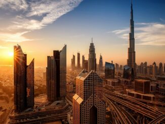 Dubai Skyline am Abend